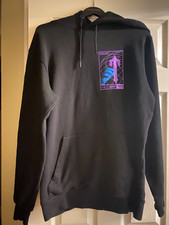 Black Trapstar hoodie with purple and blue print, size L, in excellent condition