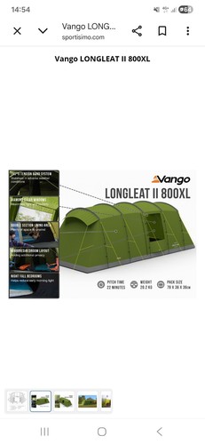 Vango longleat 800xl tent - ||,