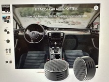 2x Black 500W Small Car Round Tweeters Stereo  Loud Dome Tweeter (T18)