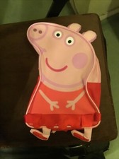 KIDS  PEPPA PIG SHAPED BACKPACK BIRTHDAY CHRISTMAS TRAVEL STORAGE