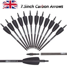 12X 7.5inch Archery Carbon Crossbow Bolts Arrows 2"Vanes  COBRA SYSTEM R9 Black