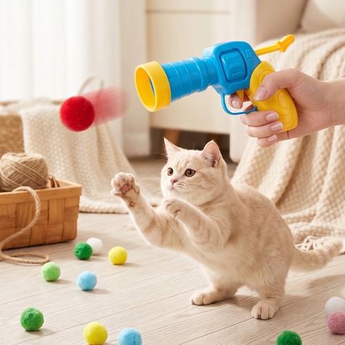 Cat pom - pom, gun