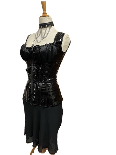 Black vegan pvc lace - pvc, with