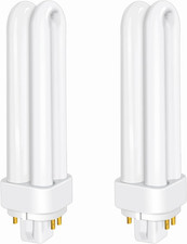 Fluorescent Lamp Bulb 13W Energy Saving 4 Pin Compact CFL G24Q-1 Warm White 2Pcs