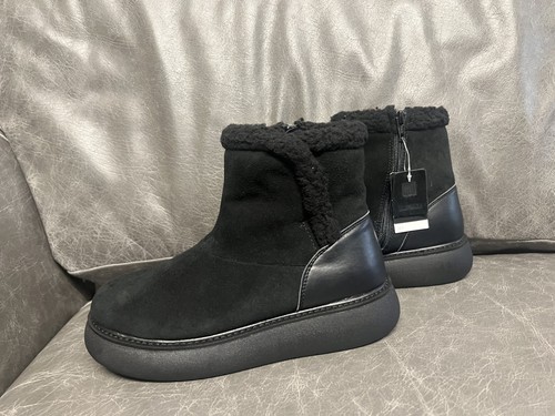 Next black leather suede faux - black,