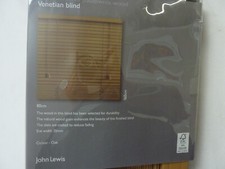John Lewis Paulownia Wood Venetian Blind 35mm Slats Oak W80 x Drop 160cm RRP £47