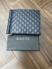 Gucci leather Blue Bifold Money Clip Wallet. New 54478493075