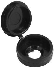 BLACK PLASTIC FOLD OVER HINGED SCREW COVER CAPS PACKS 10 TO 10,000 SMALL 6G - 8G