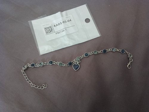 Silver sapphire heart chain - sapphire,