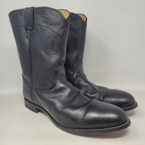 Justin boots 14d black leather - boots,