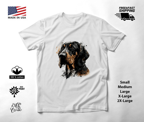 Black tan coonhound - black, side