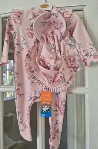 Baby girls pink floral - floral, sun