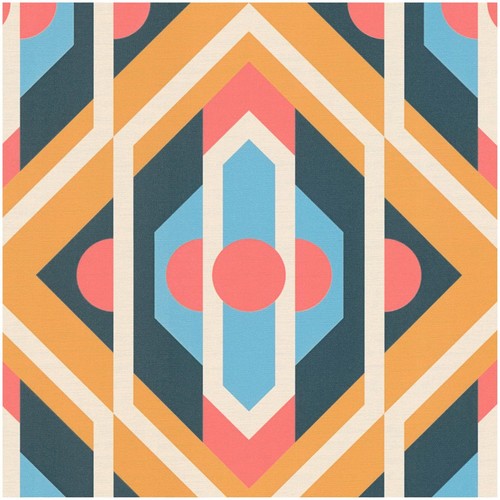 Retro chic vinyl wallpaper - chic, red