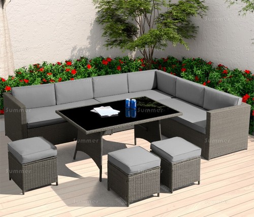 Seat rattan corner dining - corner,