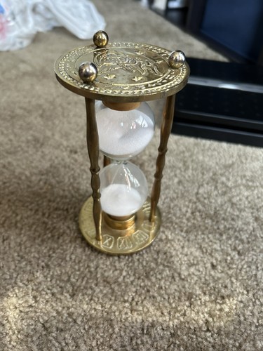 Vintage brass hourglass roman - brass,