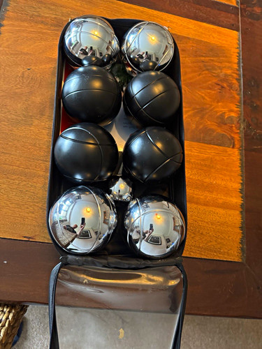 Metal bocce ball set chrome - bocce,