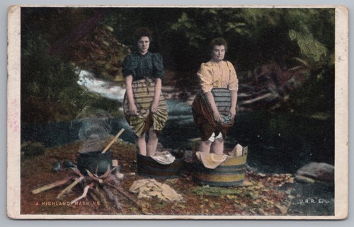 Postcard highland washing - postcard,