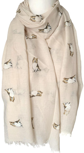 Shelti dog scarf beige - dog,