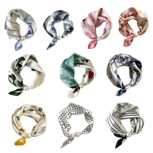 Lightweight pearl buckle scarf - pearl,