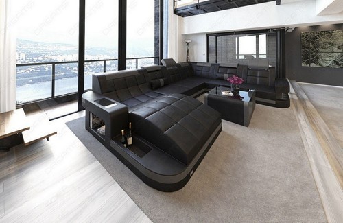 Living area leather - leather, led