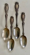 Four (4) Sterling Silver Teaspoons Wallace Silversmiths, Unidentified Pattern