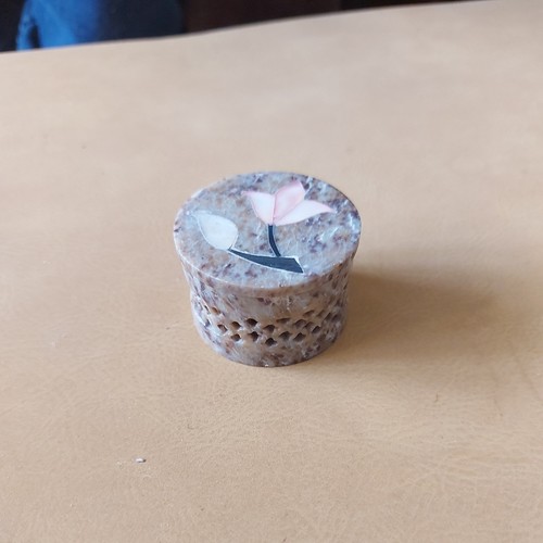 Hand carved soapstone trinket - soapstone,