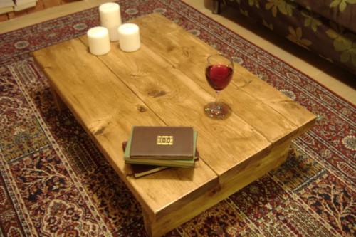 Coffee table rustic chunky - coffee, table,