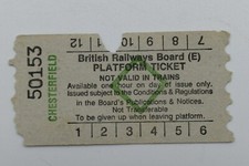 Railway Ticket - British Railways CHESTERFIELD Platform Ticket No. 50153