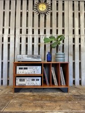 Teak Tv Hifi Record Media Cabinet Vinyl Unit Vintage Retro Mid Century
