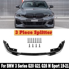 FOR BMW 3 SERIES G20 G21 3 PCS FRONT LIP BUMPER SPLITTER M SPORT GLOSS 2019-2022