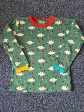 Little Green Radicals Organic Kids Green Rain Cloud Long Sleeve Top 2 3 Years