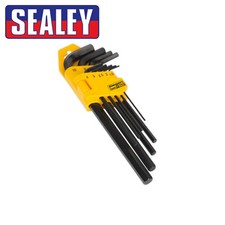Sealey Siegen Long Reach Allen Hex Key Set 9pc in folding carry case 1.5mm-10mm