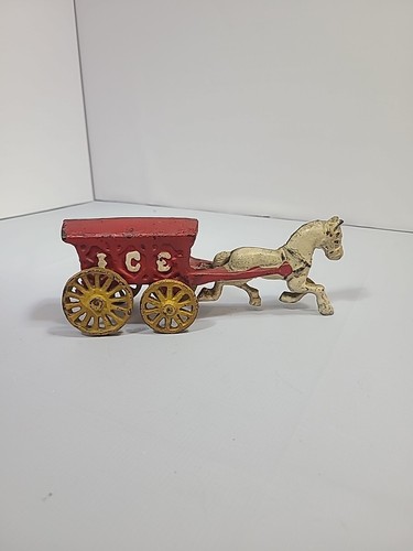 Antique cast iron white horse - antique,