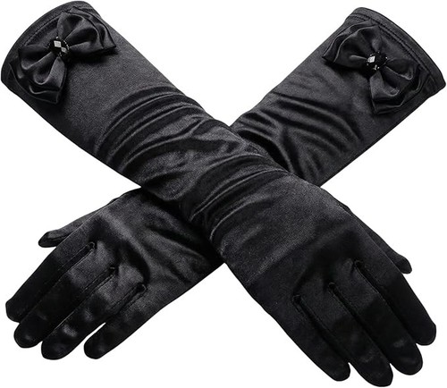 Girls long satin gloves - girls,