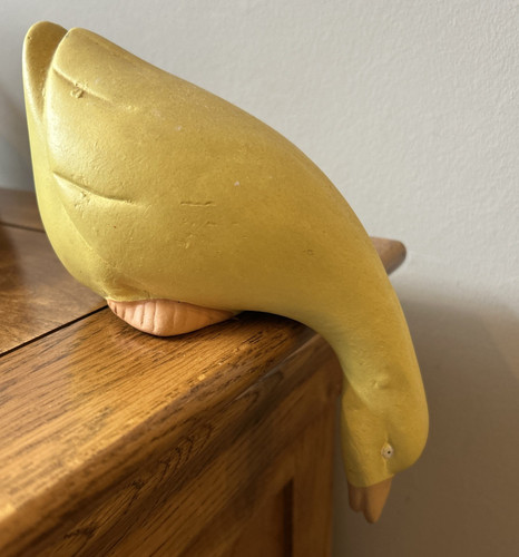 Vintage yellow shelf sitter - yellow,