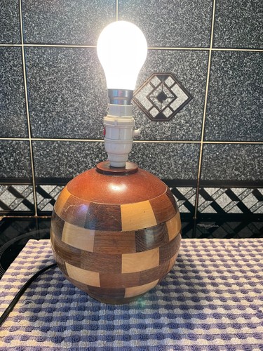 Vintage 1960s table lamp wood - 1960s,