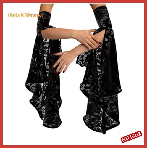 Black lace sleeves detachable - black,