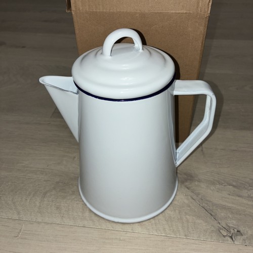 Enamel coffee pot white - pot,