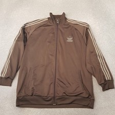Adidas Mens Track Jacket XL Brown SST Firebird Originals Trefoil Retro Oversize