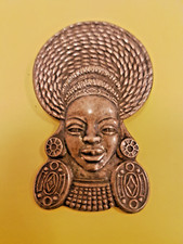 Gorgeous Joe Calafato Silver Tone South African Female Face Brooch Pin