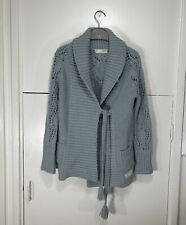 Odd Molly Knit Cardigan Light Blue Wool Alpaca Blend Tie Size 0 Women’s 