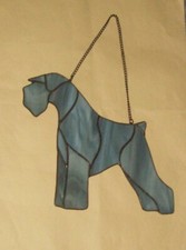 SCHNAUZER / BOUVIER  STAINED GLASS WINDOW HANGING
