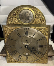 18th Century 8 Day Brass Longcase Movement And Dial 12ins X 17ins Winston Brecon