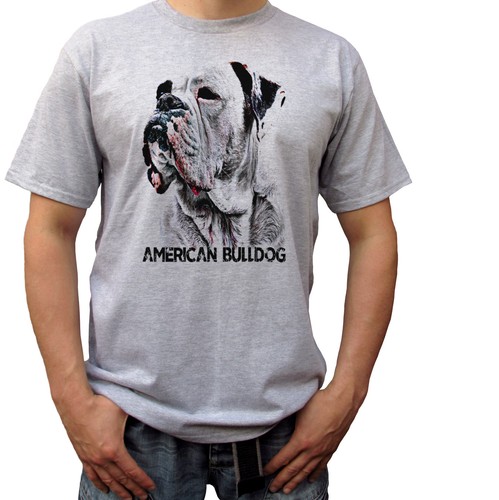 American bulldog head grey - -, t