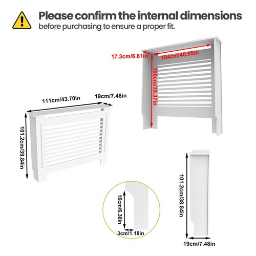 100cm high radiator cover - 100cm,