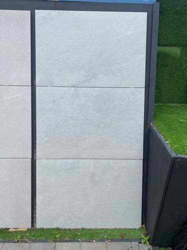 Grey porcelain paving patio