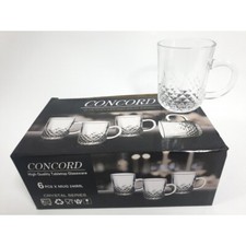 Set Of 6 Diamond Glasses Drinking Water Juice Tableware Tumblers 290-350ml