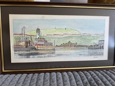 Oil Painting The Harbour & Spa Scarborough Yorkshire By A Chadwick.
