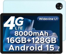 T10W 2025 Newest Android 15 10" Tablet with SIM Card Slots, 8000mAh, 16GB+128GB/