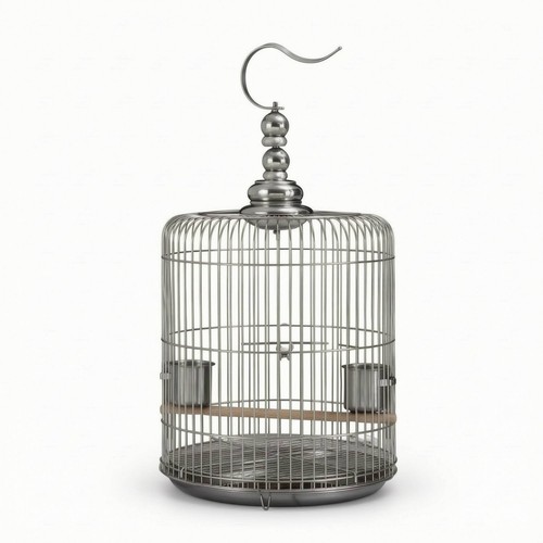 Round bird cage stainless - bird,
